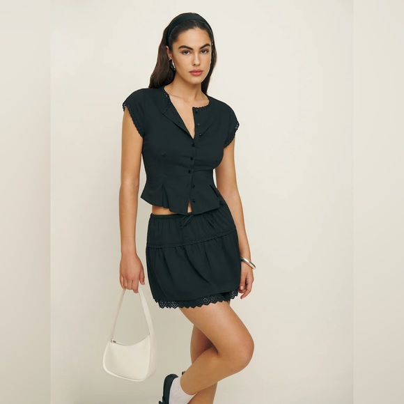 NWT Reformation Valetta Two Piece in Black - Picture 1 of 4